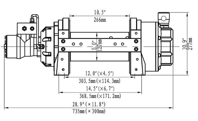 Hydraulisk dragvinsch 6804kg – bild 4