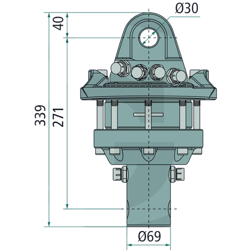 Rotator 5,5 ton med Ø69 mm axel – bild 3