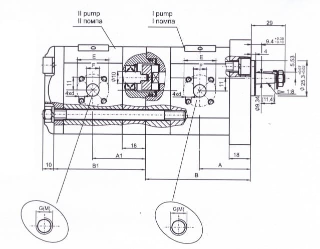 Hydraulisk tandemkugghjulspump grupp 1 höger (2,5+6,1) – bild 2