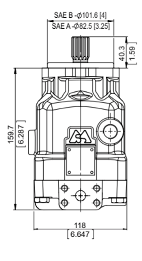 Axialkolvmotor 22cc - 37 kW - 25mm axel – bild 2