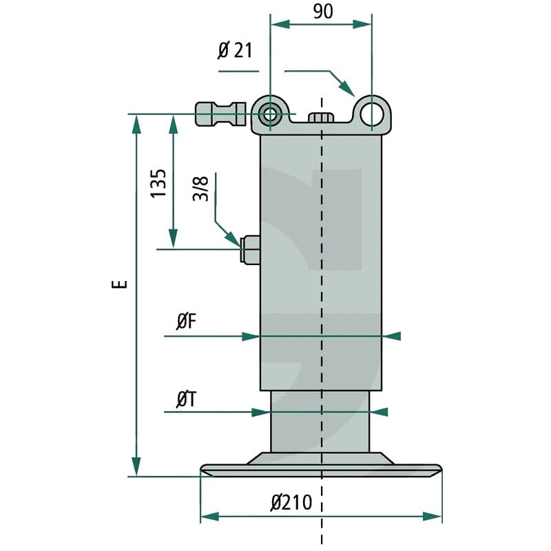 Hydrauliskt stödben 68mm - 190mm – bild 2