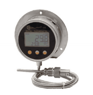 Kapillär digital inbyggnadstermometer med bottenanslutning 1/2" BSP