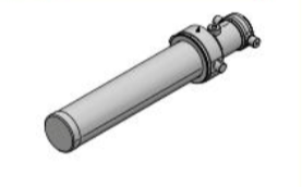 3-stegs enkelverkande teleskopcylinder, Ø95-129mm, slag 3500mm, 200 bar utan fästen