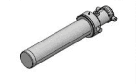 3-stegs enkelverkande teleskopcylinder, Ø95-129mm, slag 3840mm, 200 bar utan fästen