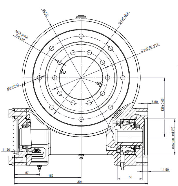Hydraulisk svängkrans 1:44 utvändig diameter 270mm – bild 7