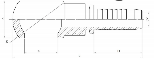 Rostfri 1/2" DN presskoppling 1/2" BSP banjo – bild 2