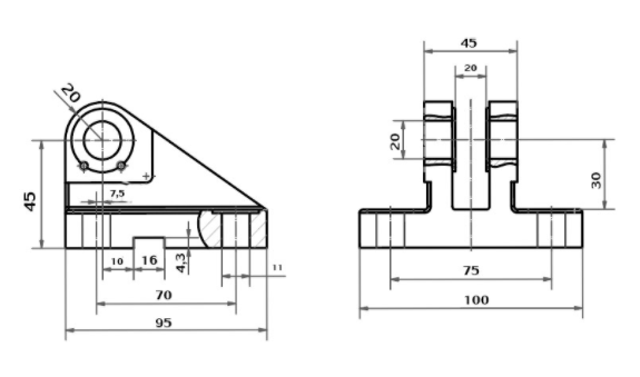 Cylinderfäste/stöd 90 grader 20mm – bild 3