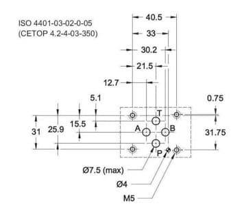 NG6 24 VAC Cetop Elektrisk 4/3 riktningsventil ABPT stängd 350 bar – bild 4