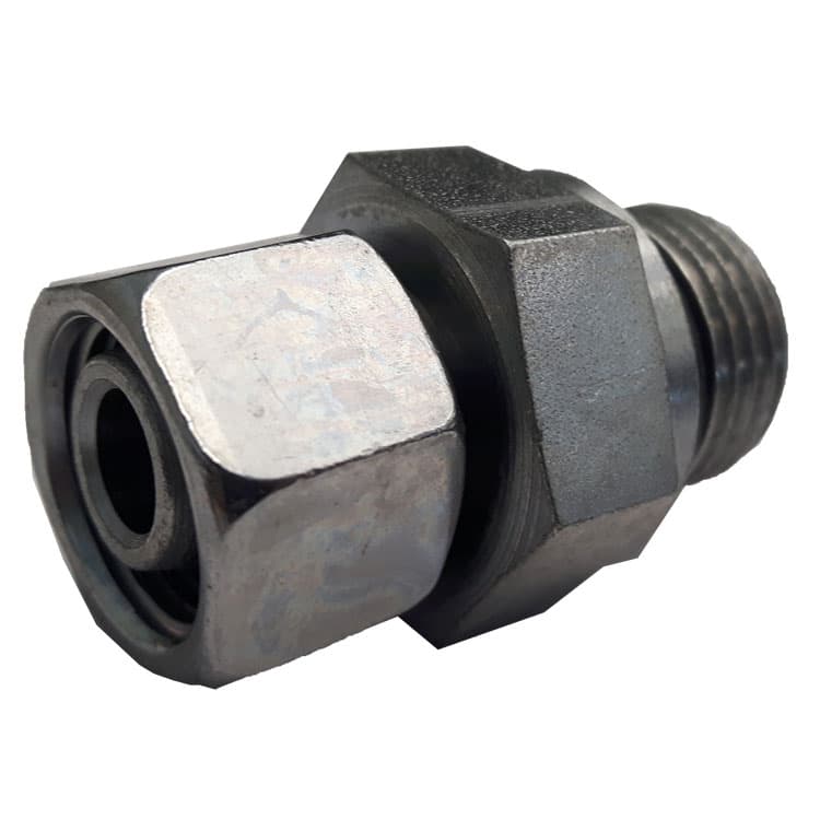 BSP 1/4" - 6S (M14X1,5) hane inskruvningskoppling med svivel – bild 2