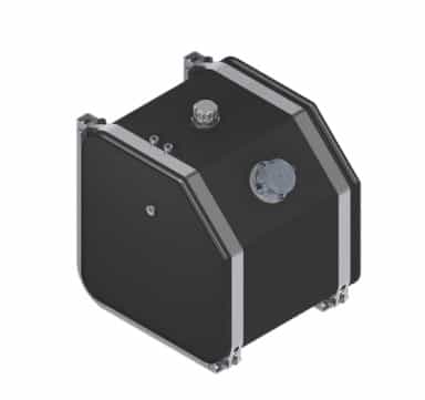 Hydraultank avfasad kant 100 liter med sidmontering och internt filter