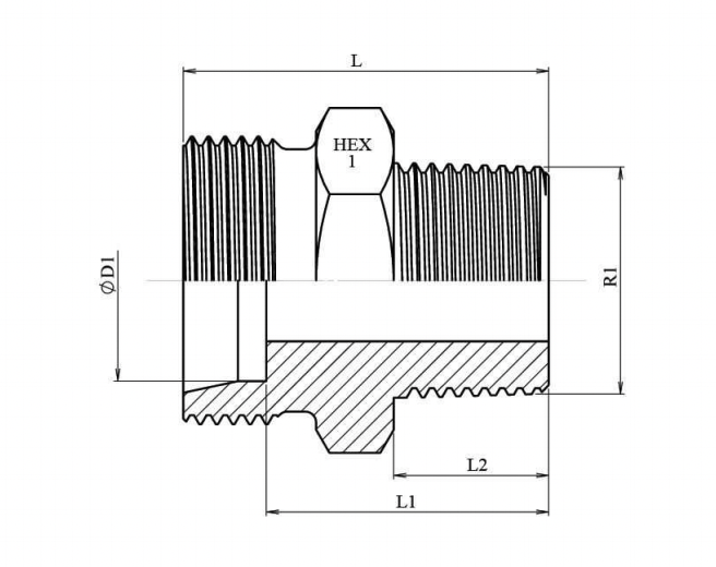 BSPT 3/8" - 10S (M18x1,5) hane inskruvningskoppling – bild 2