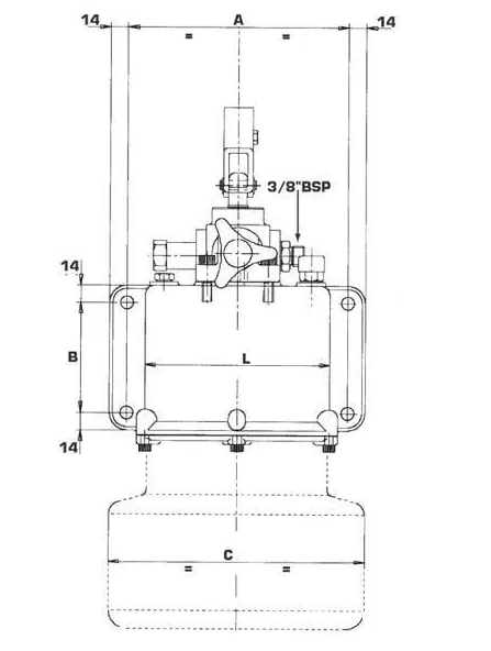 Set stödbenscylinder kompl. 65-250 med handpump 3,3 ton – bild 2