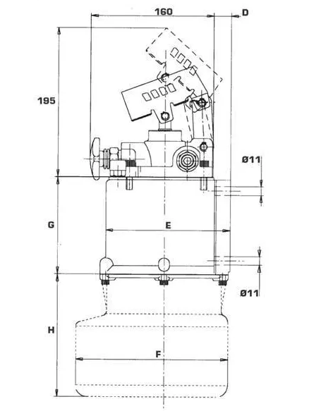 Set stödbenscylinder kompl. 65-250 med handpump 3,3 ton – bild 3