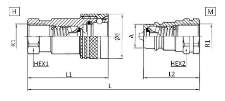 Snabbkoppling 2" BSP hane, BG-mått 8 – bild 2