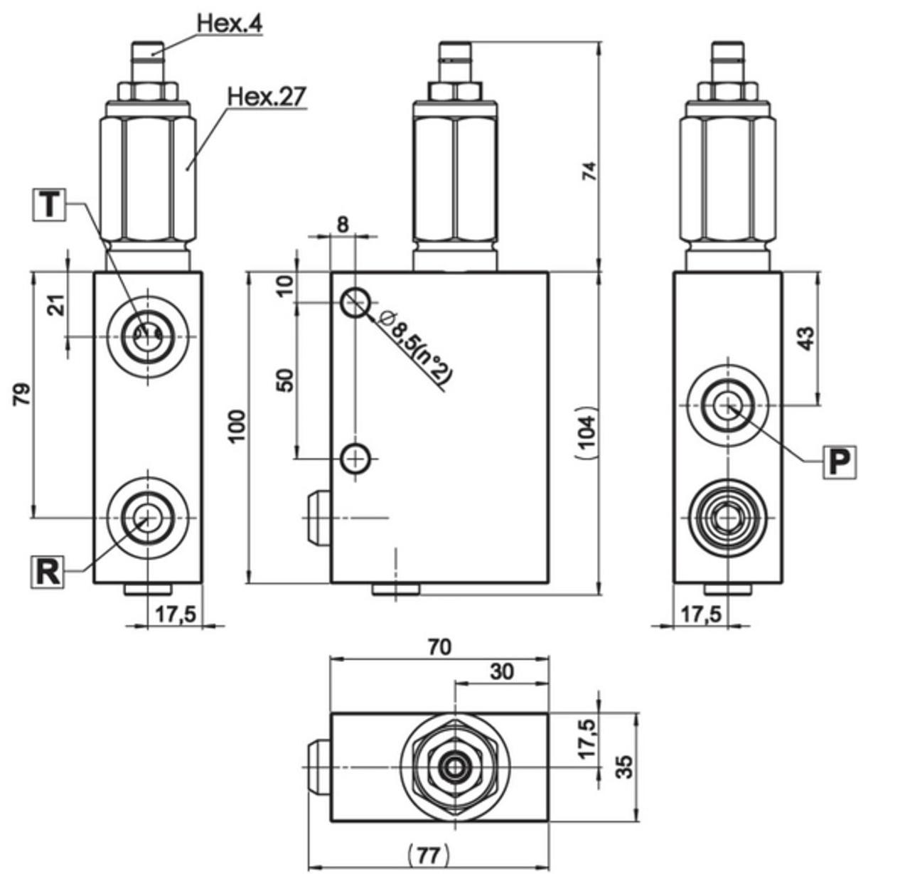 Tryckreduceringsventil 3/8" 30l/min 80-350bar – bild 2