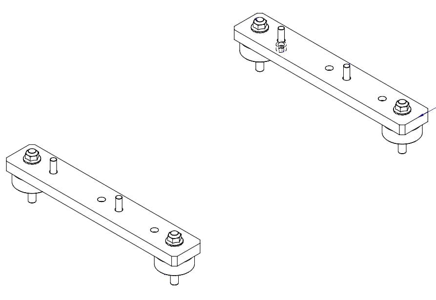 Vertikala fästen och vibrationsdämpare för hydrauliska oljekylare HY232 t.o.m. HY235 – bild 2