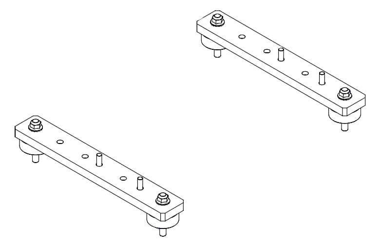 Horisontella fästen och vibrationsdämpare för hydrauliska oljekylare HY232 t.o.m. HY235 – bild 2