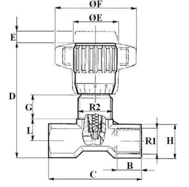 Rostfri smidd enkelverkande flödesregleringsventil 1/2'' BSP – bild 3