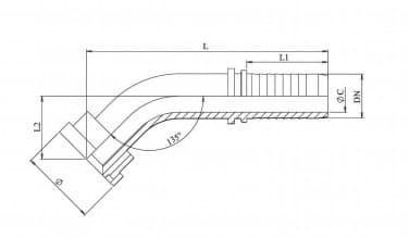 1'' 1/2 DN presskoppling 45º SAE 2" (71,4mm) 3000 PSI – bild 2