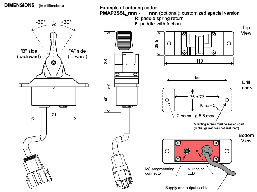 Proportionell joystick inklusive förstärkare 1 dubbelfunktion PWM – bild 3