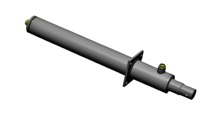 Vedklyvarcylinder 70x90x650mm med rektangulär fläns