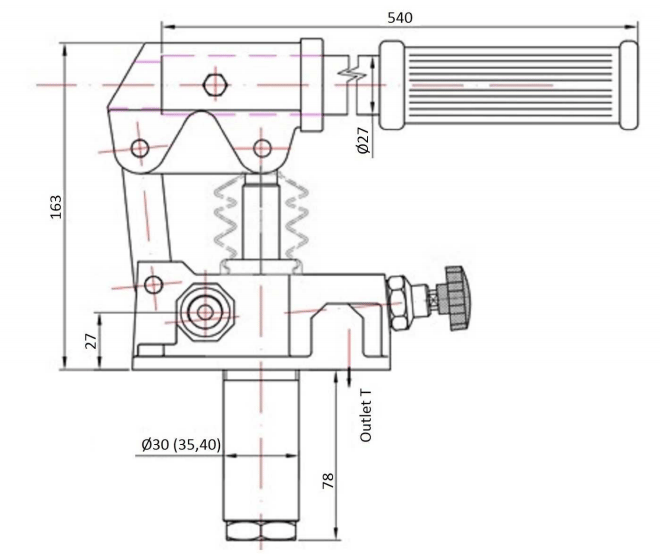 Handpump 45cc enkelverkande (tank montering) – bild 3