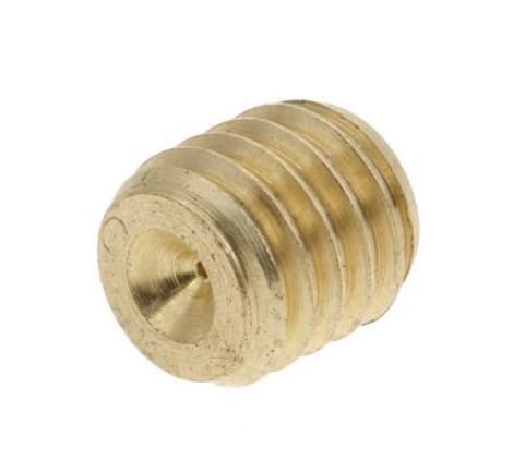 Mässingsjusteringsskruv med strypning M12x1,75mm 12mm Ø1,0mm – bild 2