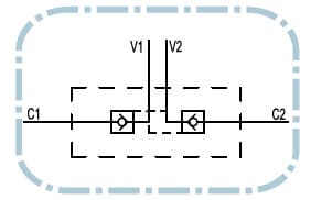 Dubbel hydrauliskt styrd backventil VBPDE 3/8" L2 CC – bild 2