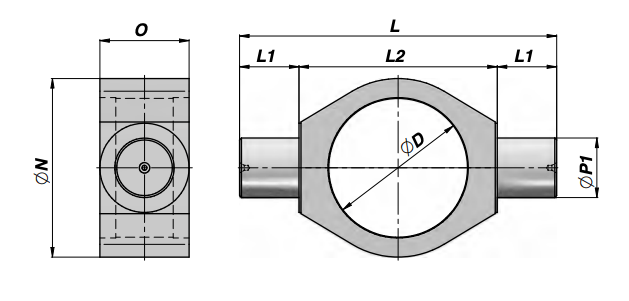 Svängbygel hydraulcylinder borrning hål 80mm – bild 2