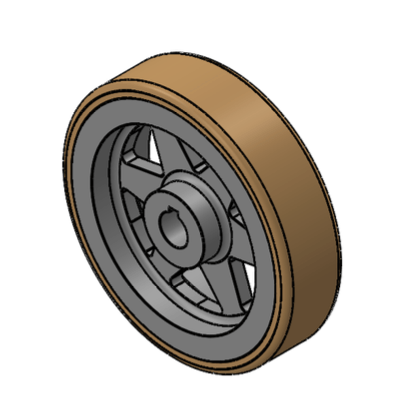 Drivhjul Ø200mm axelhål Ø25mm för hjulmotorer