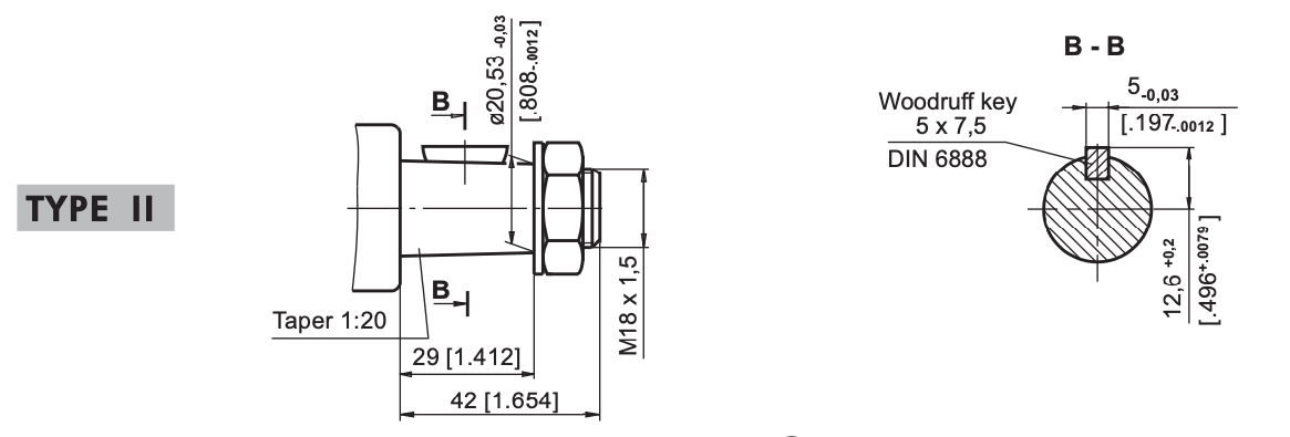 Styrkolumn för orbitmotor 78 mm lång axel 1:20 typ 2 – bild 3