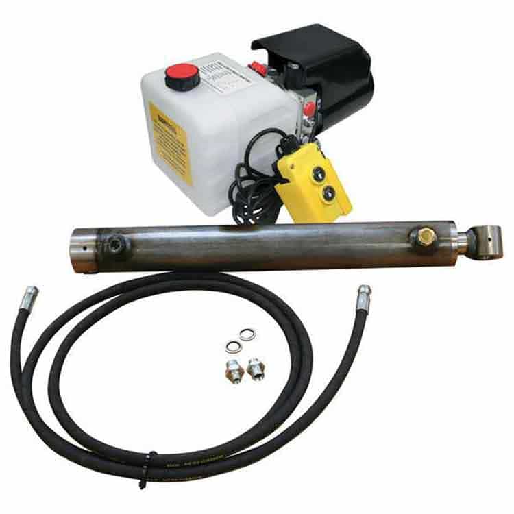 8 ton 24V hydraulisk trailer-/tippset med cylinder slag 500