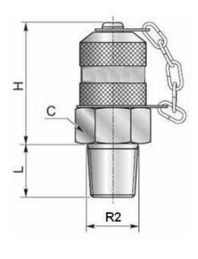 Minimess koppling 3/8" NPT hane med plastskyddskåpa – bild 3