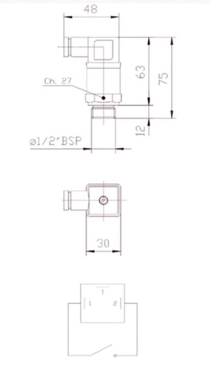 Temperaturbrytare 1/2" 38-50°C – bild 2