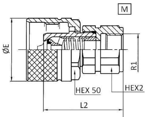 Rostfri skruv-snabbkoppling 1/2" BSP hona, BG-mått 3 – bild 2