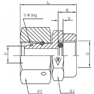 Manometerkoppling 1/2" JIC - 1/4" manometeranslutning – bild 2