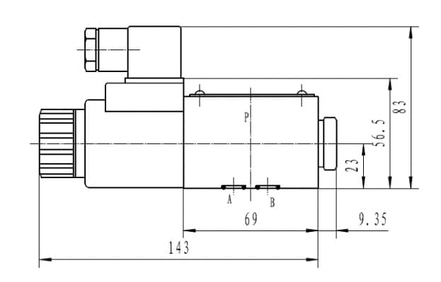 NG6 12V Cetop Elektrisk 4/2 riktningsventil, AB stängd PT ansluten 315 bar – bild 2