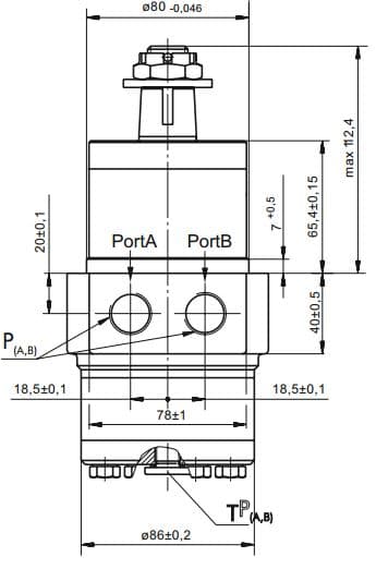 MPW315C 315cc hydraulmotor 25 mm axel – bild 2