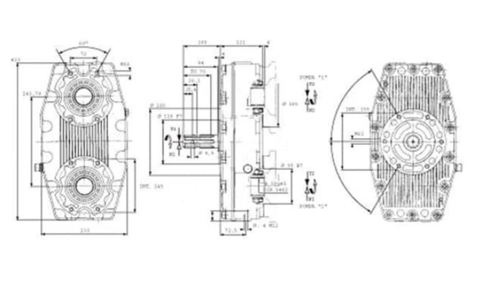 Kuggväxellåda B602 hona 1:3,8 med 1" 3/8 axel – bild 2