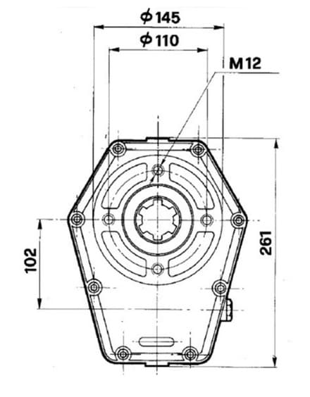 Växellåda GBF-30-S-3 hona 1:2,5 med snabbkoppling för 1" 3/8 axel – bild 4