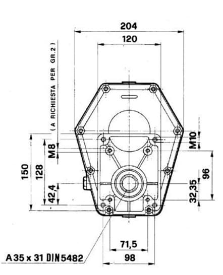 Växellåda GBF-30-S-3 hona 1:3,5 med snabbkoppling för 1" 3/8 axel – bild 4