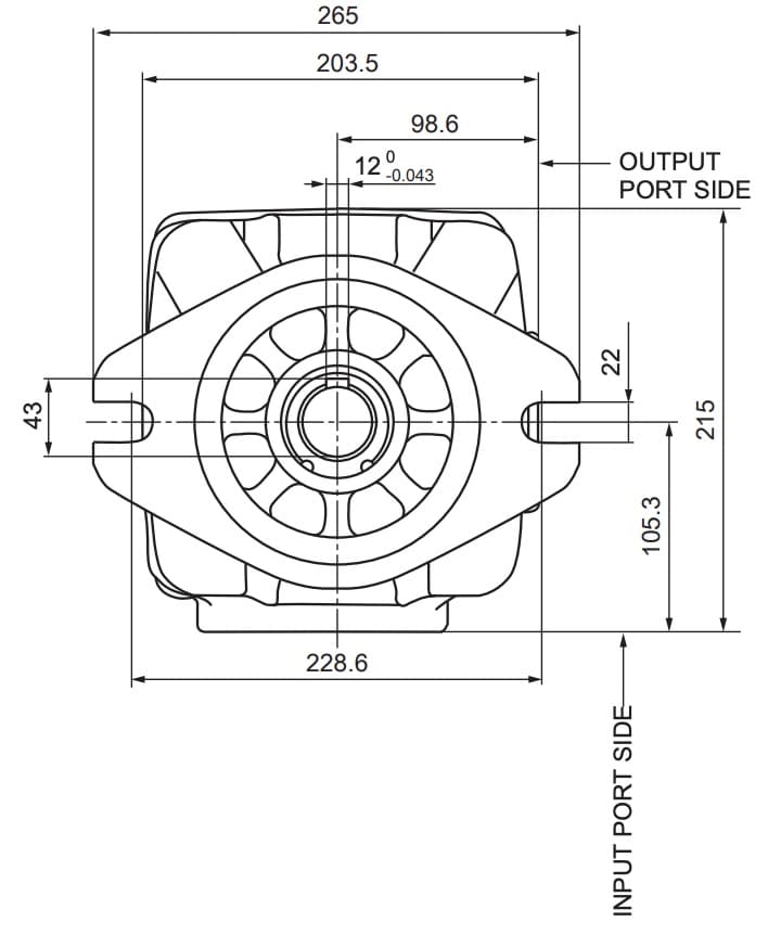 100,2 cc kugghjulspump höger 40mm axel med kilspår – bild 3