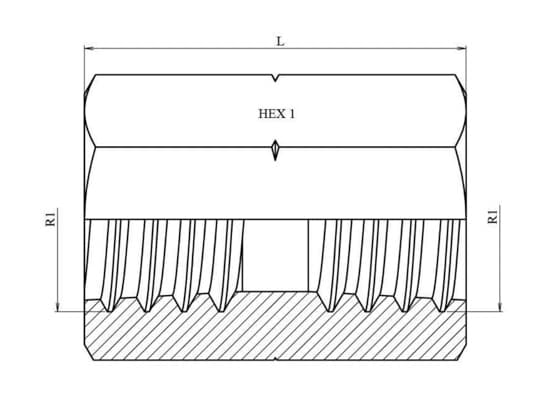 Sexkantshylsa 3/4" - 3/4" NPT hona – bild 2