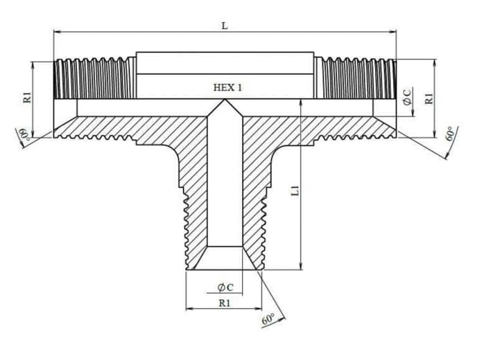 T-koppling 1/4" NPT – bild 2