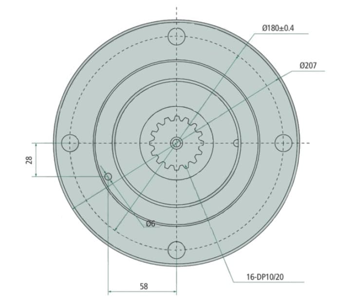 VMS400 400cc hydraulmotor 16-DP/20 axel – bild 3