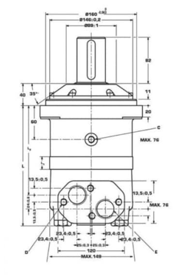 Danfoss OMV 500cc hydraulmotor 50 mm axel – bild 2