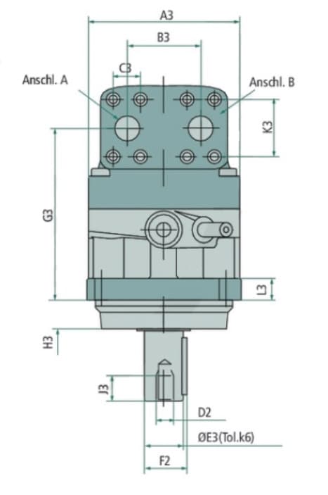 Parker axialkolvmotor F12 40cc med 244 l/min 30mm axel – bild 4