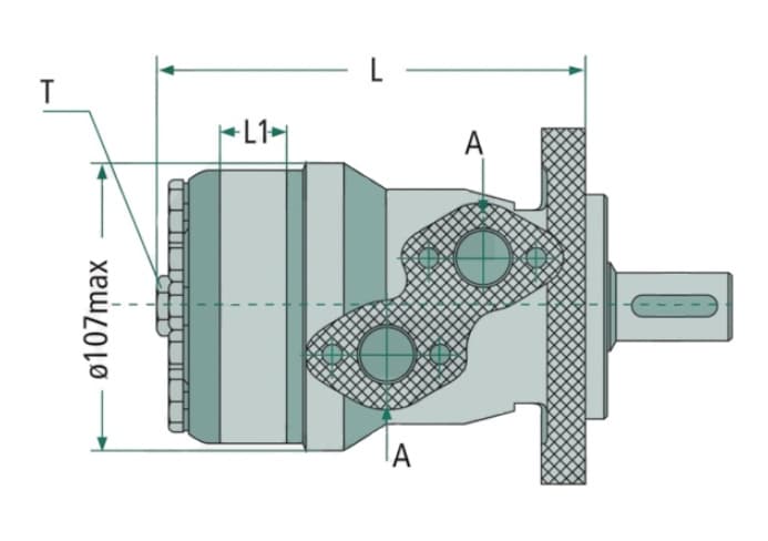 MR250CO 250cc hydraulmotor 25,4 mm axel – bild 2