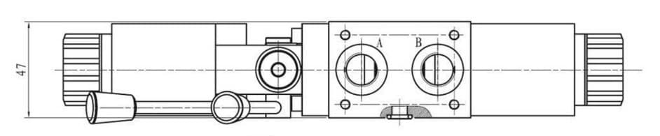 Stapelbar riktningsventil elektriskt/manuellt manövrerad 3/8" 12VDC 40l/min ABPT stängd – bild 3