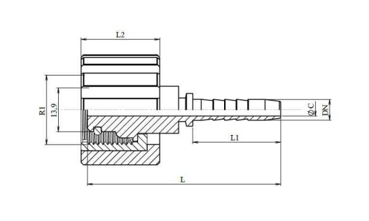 1/4" DN Karcher presskoppling M22x1.5 för högtryckstvätt lång – bild 2